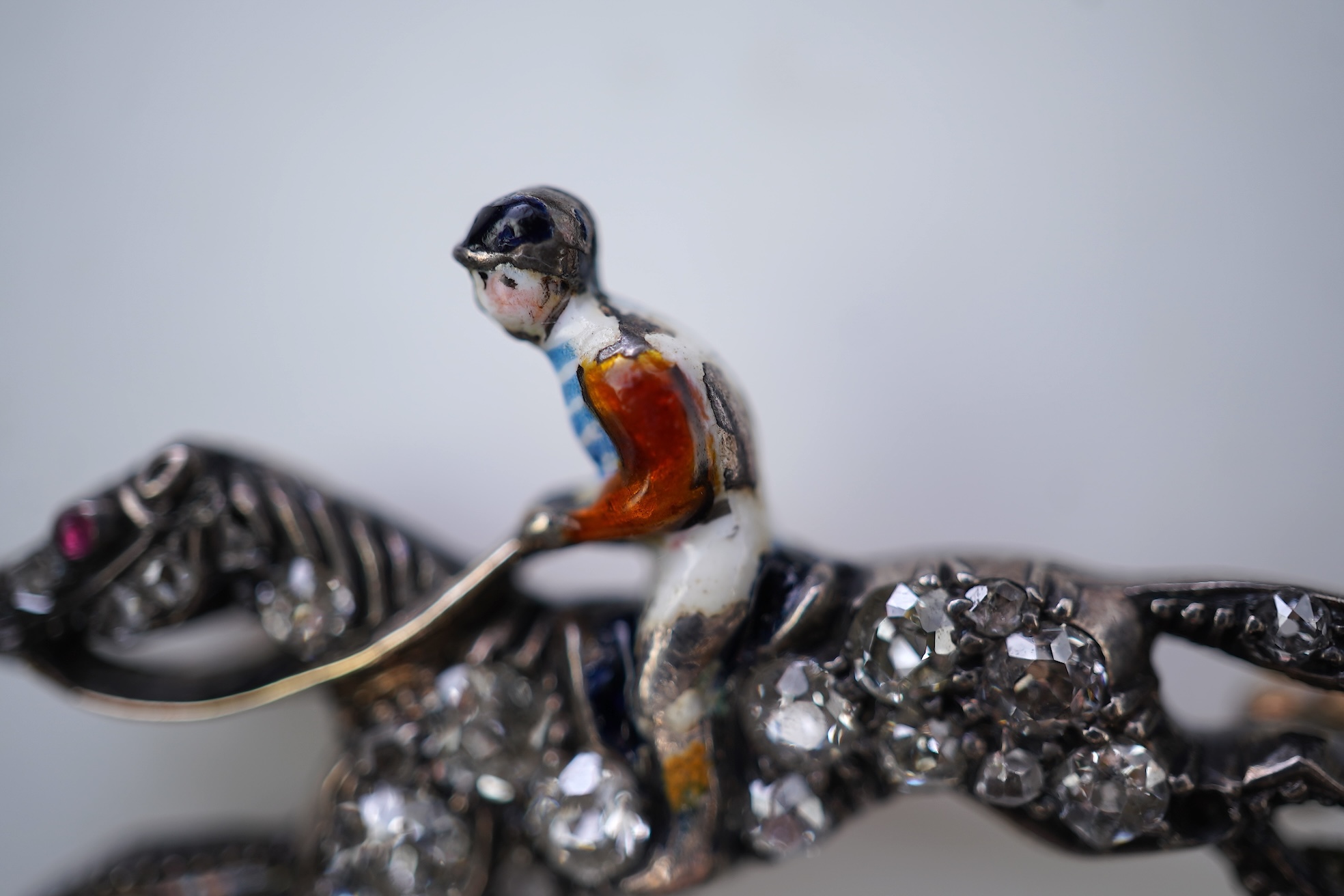 A diamond and enamel novelty brooch, circa 1900